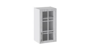 Кухонный шкаф Прованс (Белый глянец/Санторини светлый) со стеклом В_72-40_1ДРс в Липецке