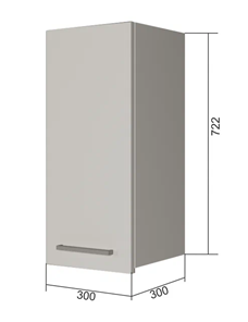 Навесной кухонный шкаф В7 30, Сатин/Белый в Липецке