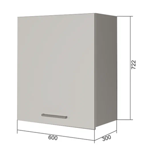 Навесной кухонный шкаф В7 60, Сатин/Белый в Липецке
