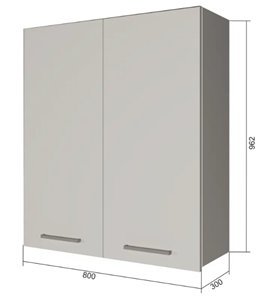 Кухонный навесной шкаф В9 80, МДФ Софт бирюза/Антрацит в Липецке