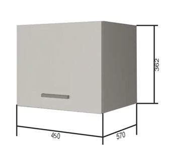 Кухонный шкаф ВГ45Г, Белое гладкое Ламарти/Белый в Липецке