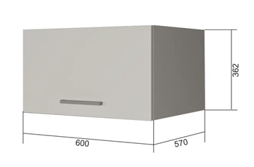 Кухонный шкаф ВГ60Г, Белое гладкое Ламарти/Антрацит в Липецке