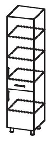 Шкаф-пенал с ящиком Модерн А40 МДФ глянец, металлик, премиум в Липецке
