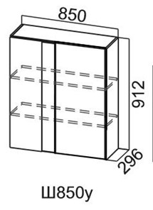 Навесной шкаф Модус, Ш850у/912, цемент светлый в Липецке