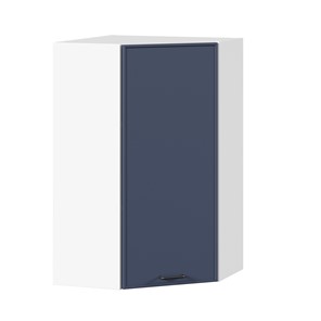 Угловой настенный шкаф высокий Индиго ЛД 298.620.000.117, Белый/Тёмно-синий в Липецке