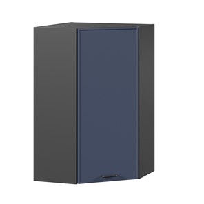 Угловой кухонный шкаф высокий Индиго ЛД 298.620.000.159, Чёрный/Тёмно-синий в Липецке