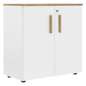 Низкий шкаф с малыми дверцами широкий FORTA Белый-Дуб Гамильтон FLC 80.1(Z) (798х404х801) в Липецке
