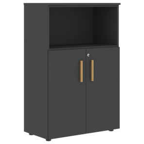 Шкаф с глухими малыми дверьми FORTA Черный Графит  FMC 80.3 (Z) (798х404х1197) в Липецке
