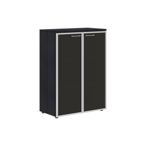 Шкаф средний со стеклянными  дверьми XTEN Дуб Юкон XMC 85.7 (850х410х1165) в Липецке