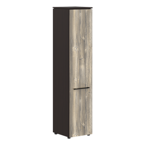 Шкаф колонка с глухой дверью MORRIS  Дуб Базель/Венге Магия MHC 42.1 (429х423х1956) в Липецке