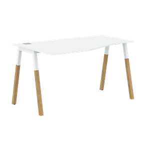 Письменный стол левый FORTA Белый-Белый-Бук  FCT 1367 (L) (1380х900(670)х733) в Липецке
