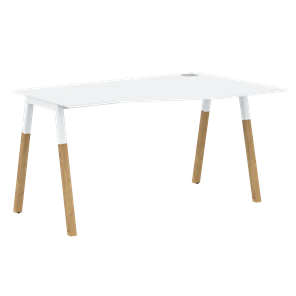Письменный стол правый FORTA Белый-Белый-Бук  FCT 1367 (R) (1380х900(670)х733) в Липецке