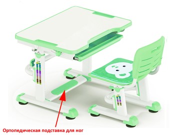 Парта растущая + стул Mealux BD-08 Teddy, green, зеленая в Липецке