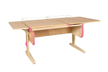 Детский стол-трансформер 1/75-40 (СУТ.25) + Polka_z 1/600 (2 шт.) + Polka_b 1/550 (2 шт.) бежевый/бежевый/розовый в Липецке