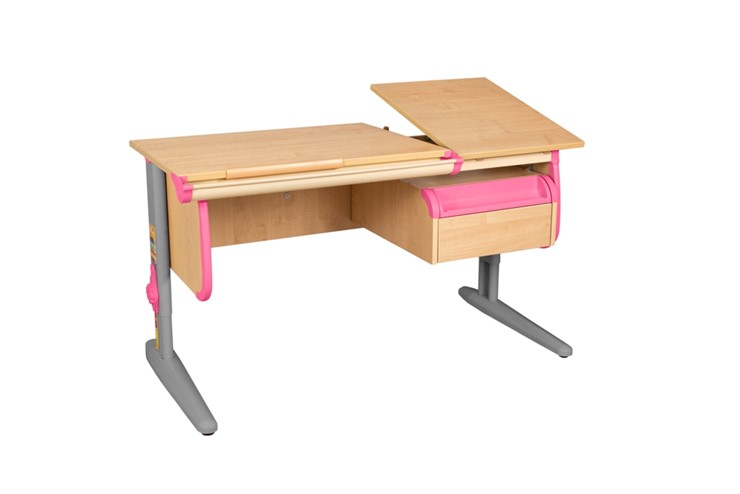 Детский стол-трансформер 1/75-40 (СУТ.25) + Tumba 1 Бежевый/Розовый/Ниагара в Липецке - изображение 2