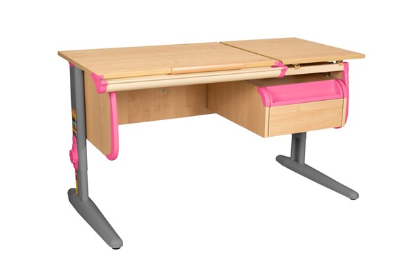 Детский стол-трансформер 1/75-40 (СУТ.25) + Tumba 1 Бежевый/Розовый/Ниагара в Липецке - изображение