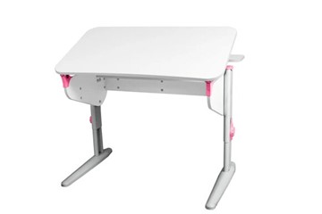 Детский стол-трансформер 5/100 (СУТ.46) + Polka_z 5/500 (2 шт) Рамух белый/серый/розовый в Липецке