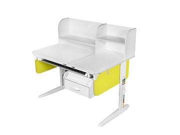 Детский стол-трансформер Lp/70-45 (СУТ.62 PRO) + Tumba 8 с лотком белый/белый/лайм в Липецке