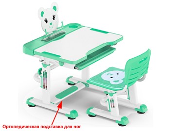 Растущая парта + стул Mealux EVO BD-04 Teddy New XL, green, зеленая в Липецке