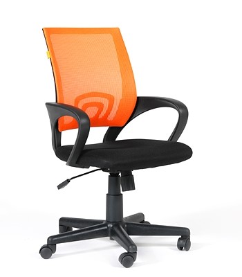 Компьютерное кресло CHAIRMAN 696 black Сетчатый акрил DW66 оранжевый в Липецке - изображение